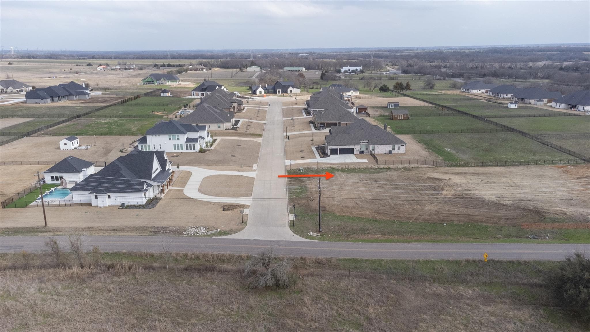 Aerial showing exact lot location in community