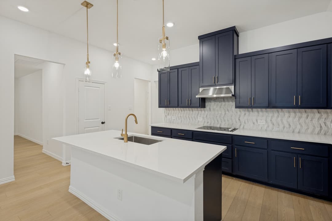 Kitchen detail — gold fixtures